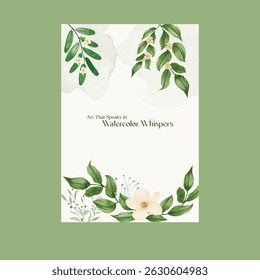 Hand drawn wedding invitation card rose template. Watercolor card with gold frame texture, geometric, colourful floral, Organic leaves. Elegant botanical Floral vector with cherry blossom background