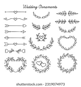 Hand drawn wedding ornament collection
