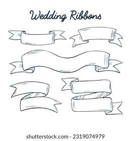 Hand drawn wedding ornament collection.