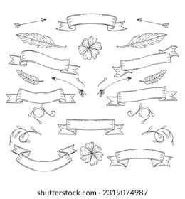 Hand drawn wedding ornament collection.