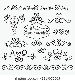 Hand drawn wedding ornament collection