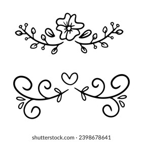 Hand drawn wedding ornament collection