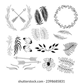 Hand drawn wedding ornament collection