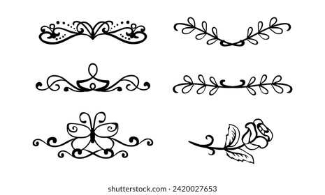 Hand drawn wedding ornament collection