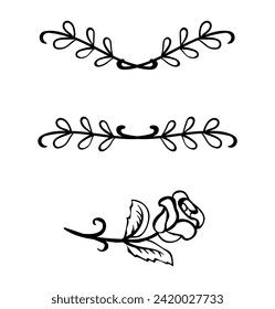 Hand drawn wedding ornament collection