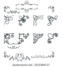 hand drawn wedding ornaments collection vector design illustration
