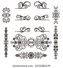 hand drawn wedding ornaments collection vector design illustration