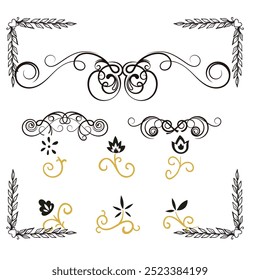 hand drawn wedding ornaments collection vector design illustration