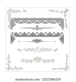 hand drawn wedding ornaments collection vector design illustration