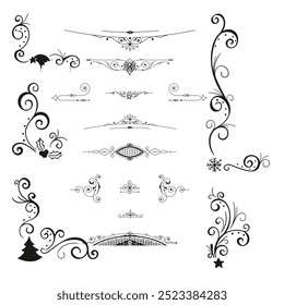 hand drawn wedding ornaments collection vector design illustration