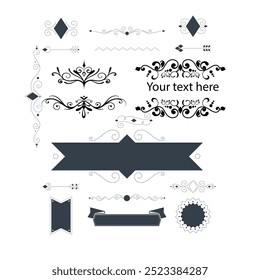 hand drawn wedding ornaments collection vector design illustration