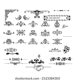 hand drawn wedding ornaments collection vector design illustration