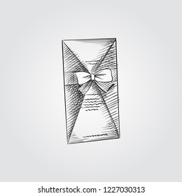 Hand Drawn wedding postcard Sketch Symbol isolated on white background. Vector of Wedding elements In Trendy Style. Wedding 
postcard in sketch style.