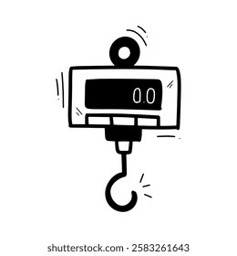 Hand Drawn Weighing Scale Illustration. Doodle Vector. Isolated on White Background - EPS 10 Vector