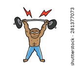 hand drawn weight lifter