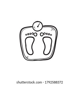 hand drawn weight scales icon doodle illustration vector