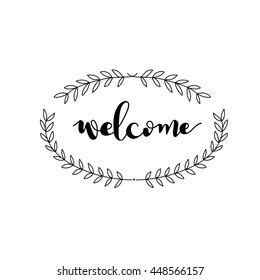 Hand drawn welcome letter with floral.