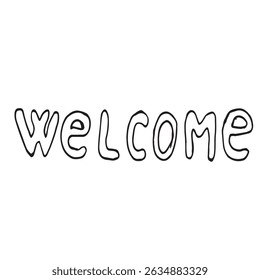 Hand Drawn Welcome Lettering Fun and Friendly Vector Word Art