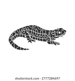 Hand drawn Western Tiger Salamander Doodle Illustration Icon Style.