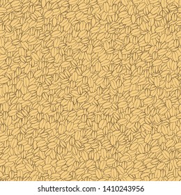 Hand drawn wheat grain.  Vector  seamless pattern