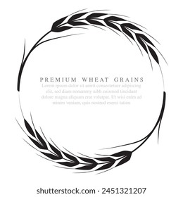 Hand drawn wheat illustration, Vector wheat yield drawing, A silhouette design of crops