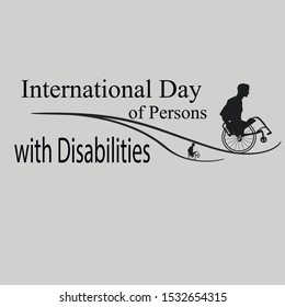 Hand drawn wheelchair with abstract Earth. International Day of Persons with Disabilities December 3 design concept. Vector illustration in flat style