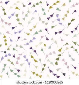 Hand drawn whimsical scribble leaf seamless pattern. Vector painterly textured organic floral petal marks background. Playful gender neutral abstract tossed ditsy sketchy repeat all over print. 