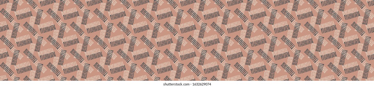 Hand drawn whimsical scribble lines seamless pattern. Vector criss cross ribbon trim banner. Doodle marks background. Playful gender neutral abstract geometric sketchy repeat. Ethnic washi tape edge.