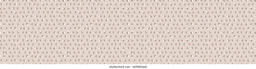 Hand drawn whimsical spotty dots seamless border pattern. Vector wonky appaloosa spotted circle banner background. Playful irregular hand drawn washi masking tape band. Minimal vintage fashion edging
