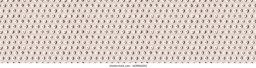 Hand drawn whimsical spotty dots seamless border pattern. Vector wonky appaloosa spotted circle banner background. Playful irregular hand drawn washi masking tape band. Minimal vintage fashion edging

