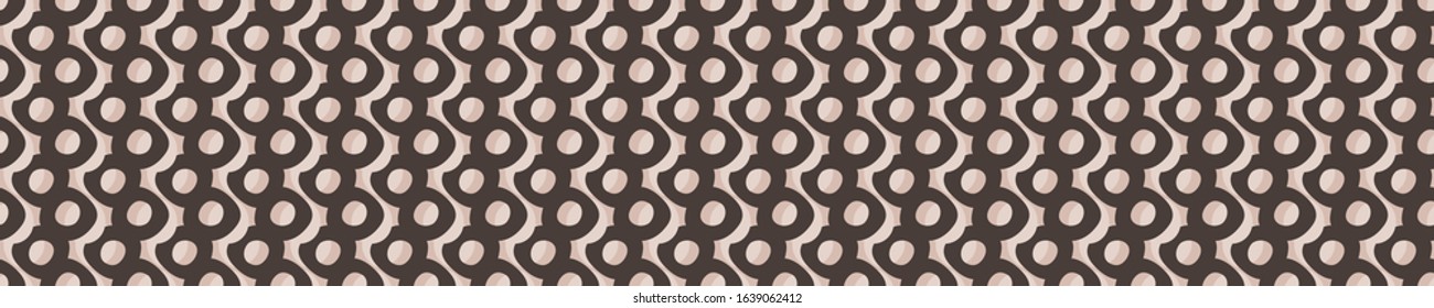 Hand drawn whimsical spotty dots seamless border pattern. Vector wonky appaloosa spotted circle banner background. Playful irregular hand drawn washi masking tape band. Minimal vintage fashion edging
