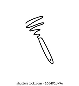 Dibujo del vector del doodle dibujado a mano aislado en fondo blanco. Producto bonito de contorno negro. Diseño para tarjetas de felicitación, scrapbooking, textil, papel para envolver, café, restaurante 