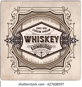 Hand drawn whiskey label