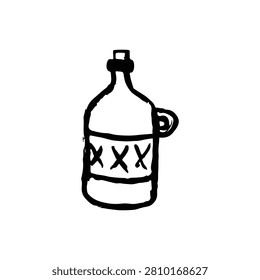 Hand Drawn Whiskey Moonshine Bottle Illustration