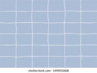 Hand Drawn white grid on blue background.