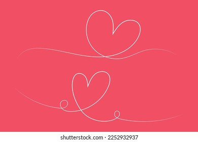 Hand Drawn White Line Hearts Vectorart