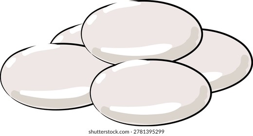Hand Drawn White Mint Dragee Candy Illustration in Minimalist Style