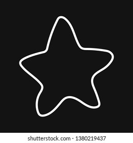 Vector de estrella blanca dibujado a mano