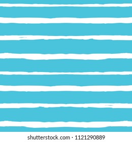 Hand drawn white stripes seamless pattern on blue background