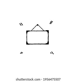 Hand drawn of whiteboard, doodle design, object icon, vector illustration