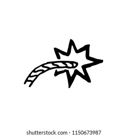 Hand Drawn wick doodle. Sketch style icon. Decoration element. Isolated on white background. Flat design. Vector illustration.