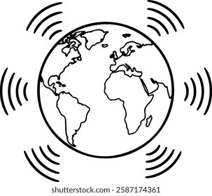 Hand drawn Wi-Fi Enabled Global Network