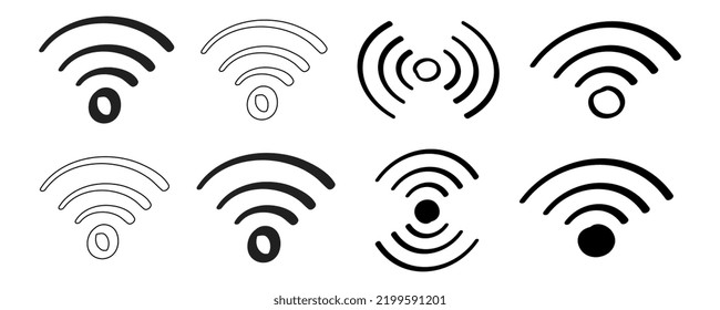 Hand Drawn Wifi Hotspot Icon In Doodle Style