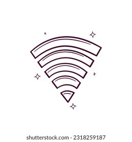 Hand Drawn Wifi Icon. Doodle Vector Sketch Illustration