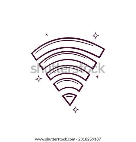 Hand Drawn Wifi Icon. Doodle Vector Sketch Illustration
