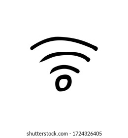 Hand drawn wifi icon in vector on white background. Doodle wifi icon in vector