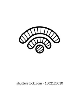 Hand drawn WiFi isolated on a white. Sketch. Vector illustration.