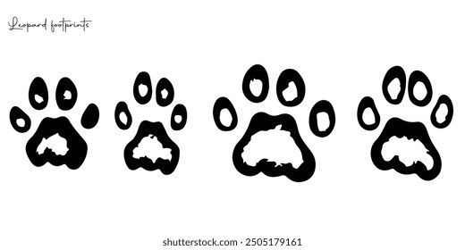 Hand drawn wild animals foot prints