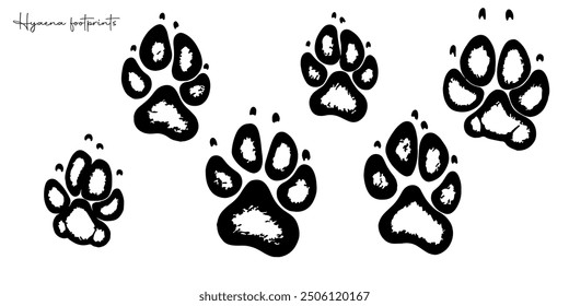 Hand drawn wild animals foot prints