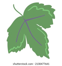 Hand drawn wild berries on a branch with leaves on a white background isolated.